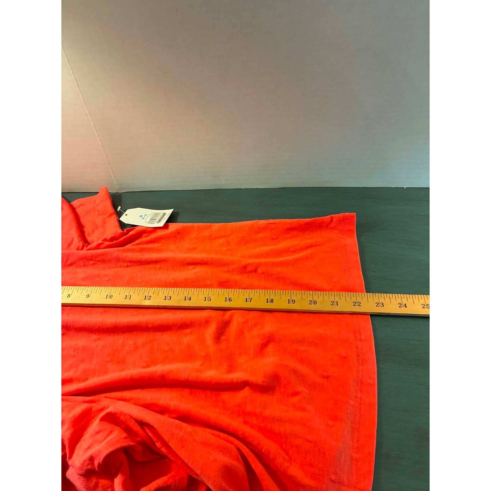 Time and Tru Womens M Orange Flutter Sleeve V Neck Top Boho Feminine NWT - Picture 9 of 9